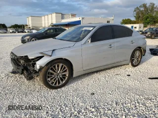 2020 Infiniti Q50 Luxe z VIN JN1EV7APXLM207328, wystawiony jako Copart lot #45850405 z przebiegiem Nie podano mil oraz Nie do naprawy • Non repairable. Historia ofert i sprzedaży dostępna na DreamBid. Obrazek 1.