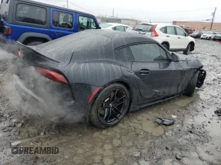2021 Toyota GR Supra 3.0 with VIN WZ1DB0C07MW035825, listed as a Copart auction lot 85077294 with 25,157 mi miles and Salvage Title. Bid and sale history available at carsss.com. Image 3.