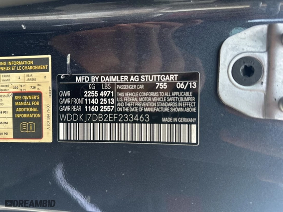 2014 Mercedes-Benz E-Class E 550 with VIN WDDKJ7DB2EF233463, listed as a Copart auction lot 83615894 with 112,537 mi miles and Clean Title. Bid and sale history available at carsss.com. Image 10.