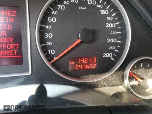 2008 Audi A4 2.0T with VIN WAUDF68E88A079729, listed as a Copart auction lot 70975904 with 247,692 mi miles and Non Repairable. Bid and sale history available at carsss.com. Image 9.