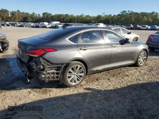 2018 Genesis G80 3.8L with VIN KMHGN4JE7JU249418, listed as a Copart auction lot 76242584 with 86,971 mi miles and Salvage Title. Bid and sale history available at carsss.com. Image 3.