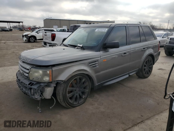 2008 Land Rover Range Rover Sport SC with VIN SALSH23498A173428, listed as a Copart auction lot 44232315 with 201,272 mi miles and Salvage Title. Bid and sale history available at carsss.com. Image 1.
