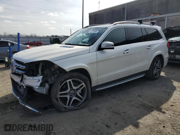 2019 Mercedes-Benz GLS 550 with VIN 4JGDF7DE0KB222488, listed as a Copart auction lot 44737695 with 86,977 mi miles and Salvage title. Bid and sale history available at DreamBid. Image 1.