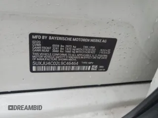2020 BMW X5 M50i with VIN 5UXJU4C02L9C46464, listed as a Copart auction lot 43455805 with 89,337 mi miles and Salvage Title. Bid and sale history available at DreamBid. Image 13.