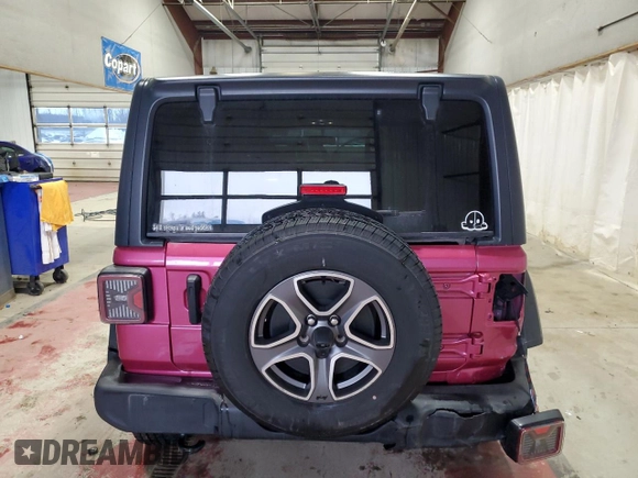 2021 Jeep Wrangler Unlimited Sport Altitude with VIN 1C4HJXDG2MW855205, listed as a Copart auction lot 42968925 with 49,846 mi miles and Salvage Title. Bid and sale history available at carsss.com. Image 6.