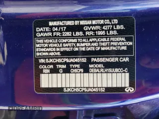2018 Infiniti QX30 ESSENTIAL with VIN SJKCH5CP9JA045152, listed as a Copart auction lot 60647204 with 44,079 mi miles and Non Repairable. Bid and sale history available at carsss.com. Image 14.