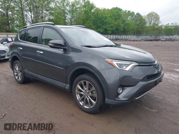 2017 Toyota RAV4 Hybrid Limited with VIN JTMDJREV8HD144858, listed as a IAAI auction lot 42092847 with 135,046 mi miles. Bid and sale history available at carsss.com. Image 1.