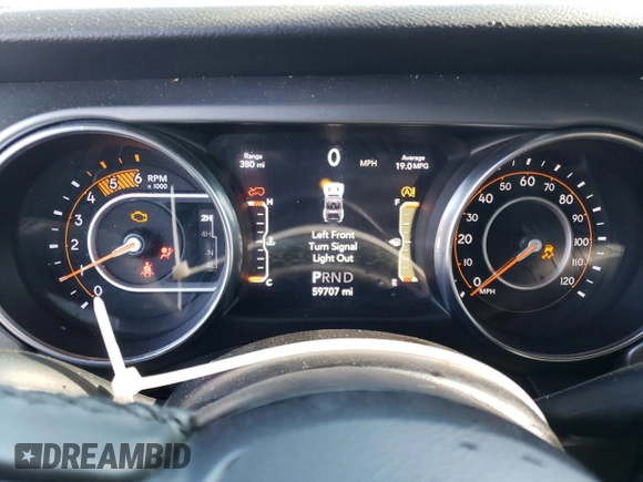 2021 Jeep Wrangler Unlimited Willys with VIN 1C4HJXDM6MW823301, listed as a Copart auction lot 43021265 with 59,707 mi miles and Salvage Title. Bid and sale history available at DreamBid. Image 9.