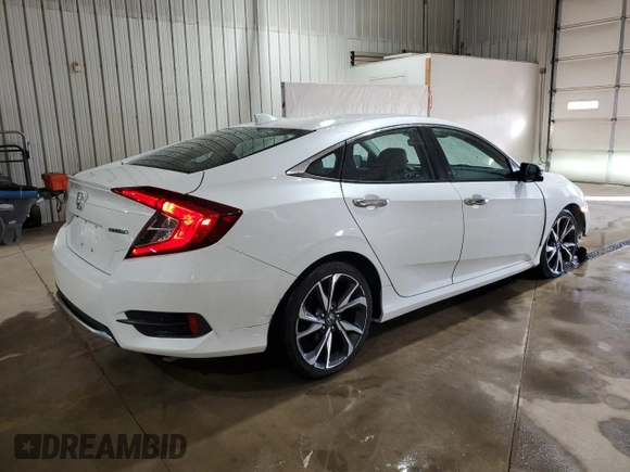 2020 Honda Civic Sedan Touring with VIN 19XFC1F96LE203872, listed as a Copart auction lot 46944375 with 72,000 mi miles and Salvage Title. Bid and sale history available at carsss.com. Image 3.