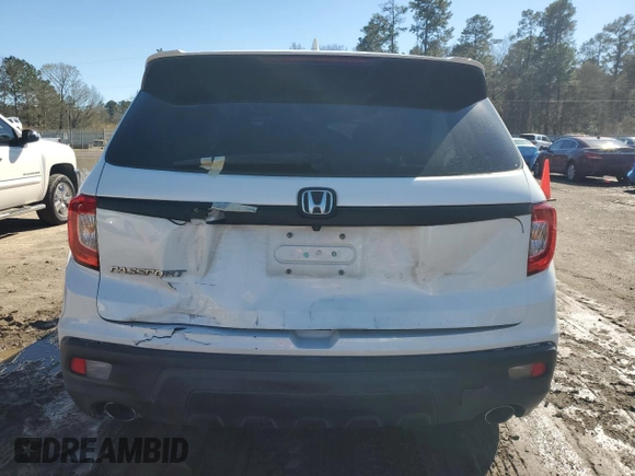 2021 Honda Passport EX-L with VIN 5FNYF7H53MB010829, listed as a Copart auction lot 46626435 with 75,810 mi miles and Salvage Title. Bid and sale history available at carsss.com. Image 6.