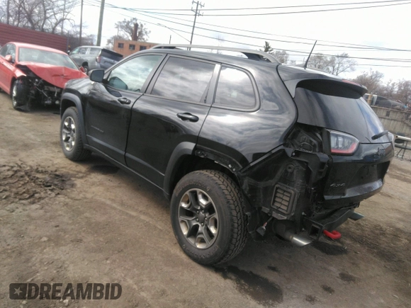 2019 Jeep Cherokee Trailhawk with VIN 1C4PJMBX1KD331128, listed as a IAAI auction lot 41983976 with 110,190 mi miles and . Bid and sale history available at DreamBid. Image 3.