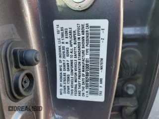 2015 Honda Civic EX with VIN 19XFB2F86FE008181, listed as a Copart auction lot 55207415 with 131,178 mi miles and Salvage Title. Bid and sale history available at DreamBid. Image 13.