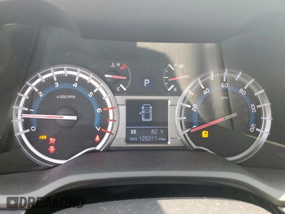 2016 Toyota 4Runner SR5 with VIN JTEZU5JR3G5128747, listed as a Copart auction lot 57578705 with 125,011 mi miles and Salvage title. Bid and sale history available at DreamBid. Image 9.