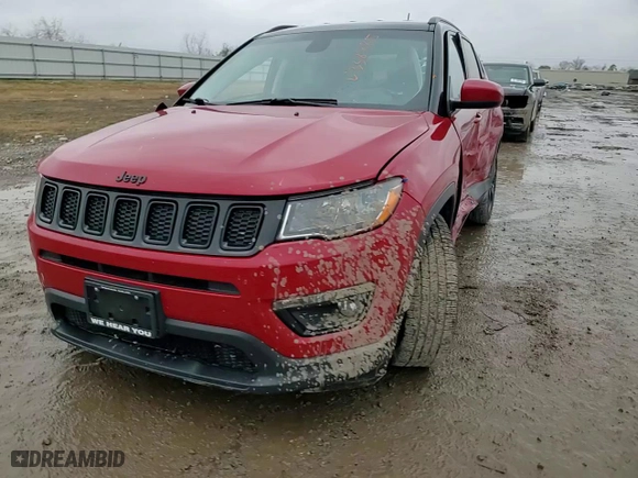 2021 Jeep Compass Altitude with VIN 3C4NJCBB6MT508078, listed as a Copart auction lot 43388885 with 48,294 mi miles and Salvage Title. Bid and sale history available at carsss.com. Image 10.