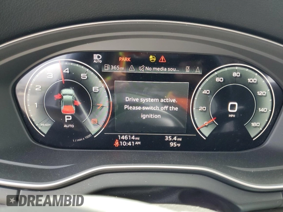 2023 Audi Q5 S line Prestige with VIN WA1FAAFY7P2061803, listed as a Copart auction lot 59907565 with 14,614 mi miles and Salvage title. Bid and sale history available at DreamBid. Image 9.