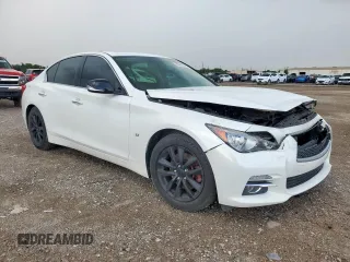 2015 Infiniti Q50 Premium with VIN JN1BV7AP7FM339762, listed as a Copart auction lot 60241965 with 94,278 mi miles and Salvage title. Bid and sale history available at DreamBid. Image 4.