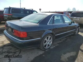 2002 Audi S8 with VIN WAUGU44D32N004151, listed as a Copart auction lot 45453595 with 171,113 mi miles and Salvage Title. Bid and sale history available at DreamBid. Image 3.