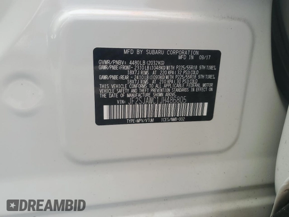2018 Subaru Forester Touring с VIN JF2SJAWC1JH486805, выставлен на аукционе Copart как лот 63828505 с пробегом 51 427 миль миль и Списание • Salvage title. История ставок и продаж доступна на DreamBid. Изображение 14.