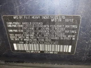 2012 Subaru Forester X Premium с VIN JF2SHADC6CH449041, выставлен на аукционе IAAI как лот 42576513 с пробегом 109 487 миль миль и . История ставок и продаж доступна на DreamBid. Изображение 9.