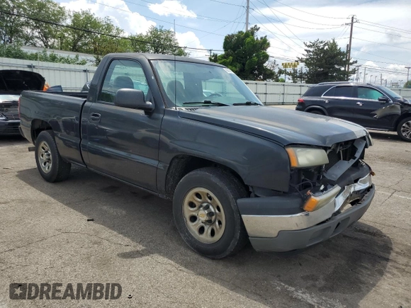 2005 Chevrolet Silverado 1500 Work Truck with VIN 1GCEC14XX5Z204219, listed as a Copart auction lot 60194575 with 198,381 mi miles and Salvage title. Bid and sale history available at DreamBid. Image 4.