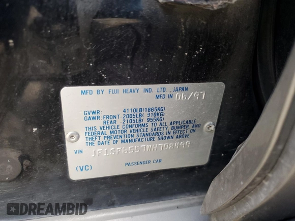 1998 Subaru Forester S with VIN JF1SF6557WH708499, listed as a Copart auction lot 71622134 with 88,237 mi miles and Salvage Title. Bid and sale history available at carsss.com. Image 16.