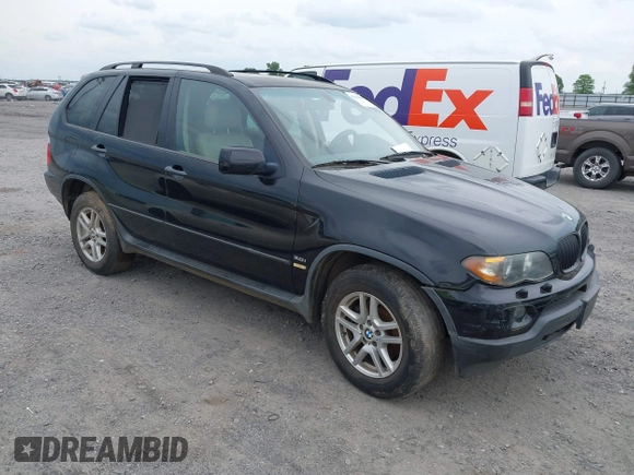 2005 BMW X5 3.0i with VIN 5UXFA13505LY12648, listed as a IAAI auction lot 42144830 with 189,271 mi miles. Bid and sale history available at carsss.com. Image 1.