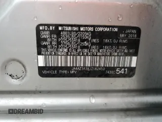 2018 Mitsubishi Outlander ES z VIN JA4AZ3A3XJZ062453, wystawiony jako Copart lot #55823265 z przebiegiem 59 084 mil mil oraz Szkoda całkowita • Salvage title. Historia ofert i sprzedaży dostępna na DreamBid. Obrazek 12.