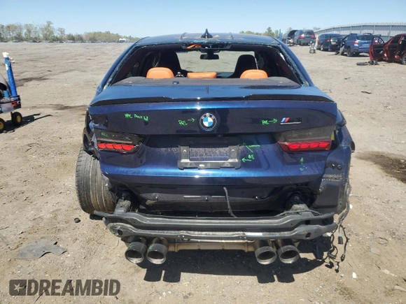 2022 BMW M3 Competition xDrive with VIN WBS43AY05NFL68593, listed as a Copart auction lot 53489645 with 44,039 mi miles and Salvage title. Bid and sale history available at DreamBid. Image 6.