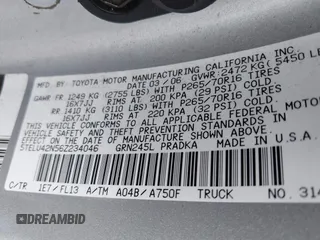 2006 Toyota Tacoma z VIN 5TELU42N56Z234046, wystawiony jako IAAI lot #42197128 z przebiegiem 143 715 mil mil oraz . Historia ofert i sprzedaży dostępna na DreamBid. Obrazek 9.