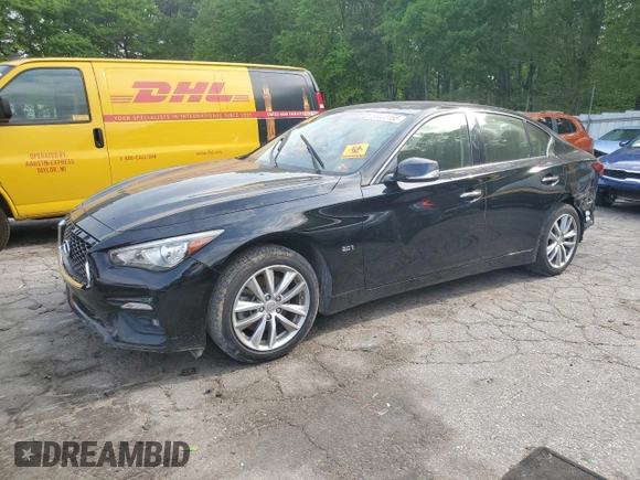 2018 Infiniti Q50 2.0t LUXE with VIN JN1CV7AP7JM241330, listed as a Copart auction lot 53033155 with 155,388 mi miles and Clean Title. Bid and sale history available at carsss.com. Image 1.