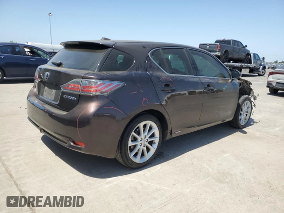 2011 Lexus CT 200h with VIN JTHKD5BH5B2046281, listed as a Copart auction lot 54407425 with 191,093 mi miles and Salvage Title. Bid and sale history available at DreamBid. Image 3.