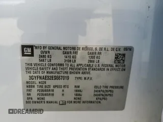 2014 Cadillac SRX with VIN 3GYFNAE32ES667019, listed as a Copart auction lot 49008165 with 98,995 mi miles and Salvage Title. Bid and sale history available at DreamBid. Image 16.