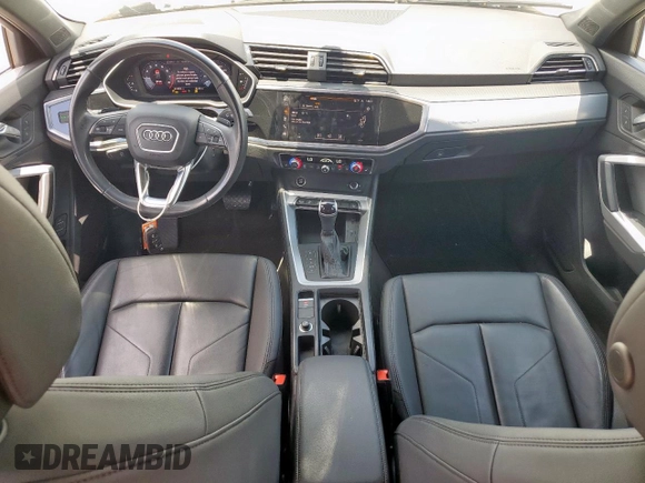 2023 Audi Q3 S line Premium with VIN WA1DECF32P1074282, listed as a Copart auction lot 58596045 with 52,392 mi miles and Salvage title. Bid and sale history available at DreamBid. Image 8.