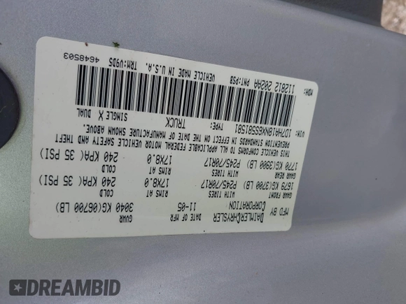 2006 Dodge 1500 SLT with VIN 1D7HA18NX6S581581, listed as a IAAI auction lot 42111781 with 215,559 mi miles and . Bid and sale history available at carsss.com. Image 9.