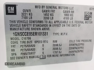 2014 Chevrolet Tahoe LTZ z VIN 1GNSCCE05ER101331, wystawiony jako IAAI lot #41793150 z przebiegiem 177 769 mil mil oraz . Historia ofert i sprzedaży dostępna na DreamBid. Obrazek 9.