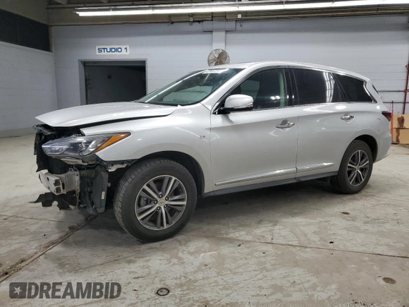 2019 Infiniti QX60 Pure z VIN 5N1DL0MM1KC558149, wystawiony jako Copart lot #47457215 z przebiegiem 61 434 mil mil oraz Szkoda całkowita • Salvage title. Historia ofert i sprzedaży dostępna na DreamBid. Obrazek 1.