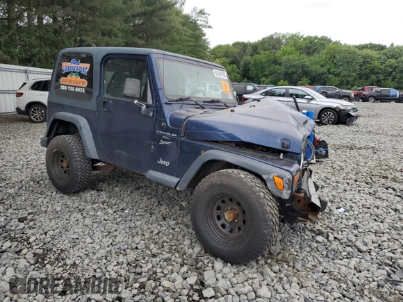 2001 Jeep Wrangler Sport with VIN 1J4FA49S01P363856, listed as a Copart auction lot 62494785 with 154,782 mi miles and Salvage title. Bid and sale history available at DreamBid. Image 4.
