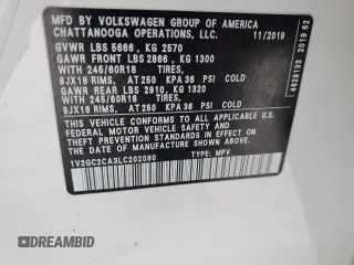 2020 Volkswagen Atlas S z VIN 1V2GC2CA3LC202080, wystawiony jako Copart lot #87104644 z przebiegiem 67 186 mil mil oraz Szkoda całkowita • Salvage title. Historia ofert i sprzedaży dostępna na DreamBid. Obrazek 12.