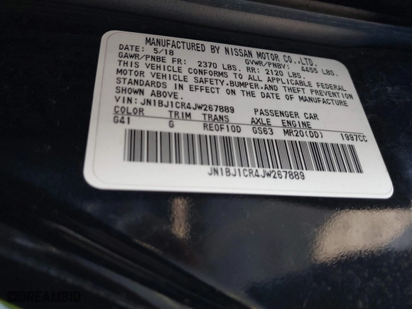 2018 Nissan Rogue Sport SV with VIN JN1BJ1CR4JW267889, listed as a IAAI auction lot 41747685 with 98,857 mi miles. Bid and sale history available at carsss.com. Image 9.