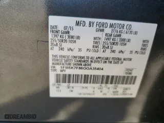 2016 Ford Explorer Limited with VIN 1FM5K7F86GGA35404, listed as a Copart auction lot 46254745 with 151,317 mi miles and Salvage Title. Bid and sale history available at carsss.com. Image 13.