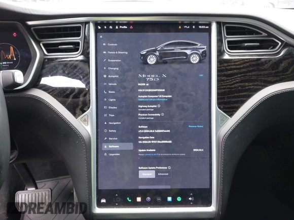 2016 Tesla Model X 70D with VIN 5YJXCBE20GF013046, listed as a IAAI auction lot 41944005 with 94,509 mi miles. Bid and sale history available at carsss.com. Image 18.