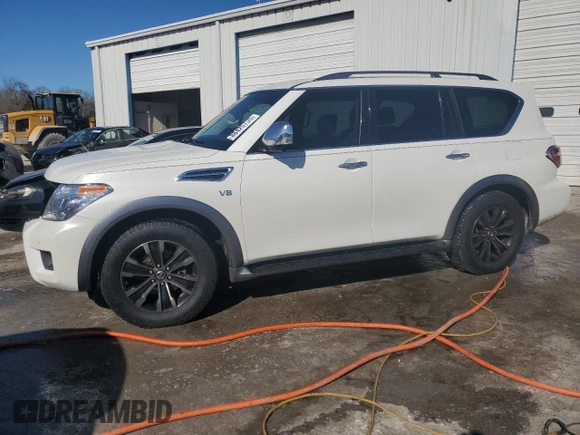 2018 Nissan Armada Platinum with VIN JN8AY2NE1J9731535, listed as a Copart auction lot 88420735 with 116,693 mi miles and Salvage Title. Bid and sale history available at carsss.com. Image 1.