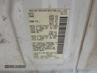 2021 Nissan NV S with VIN 1N6AF0LY7MN803432, listed as a IAAI auction lot 42489107 with 52,215 mi miles and . Bid and sale history available at DreamBid. Image 9.