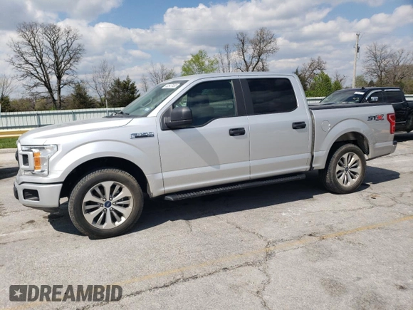 2018 Ford F-150 XL with VIN 1FTEW1C54JKF74723, listed as a Copart auction lot 52547465 with 107,232 mi miles and Salvage title. Bid and sale history available at DreamBid. Image 1.