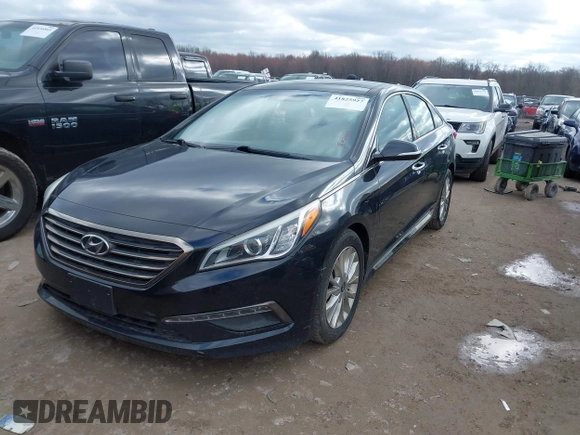 2015 Hyundai Sonata Limited with VIN 5NPE34AF0FH043630, listed as a IAAI auction lot 41825927 with 129,367 mi miles and . Bid and sale history available at carsss.com. Image 2.