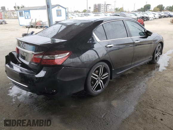 2017 Honda Accord Sedan Sport with VIN 1HGCR2F54HA147155, listed as a Copart auction lot 54387675 with 90,720 mi miles and Salvage Title. Bid and sale history available at carsss.com. Image 3.