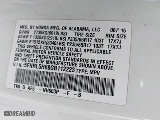 2016 Honda Odyssey EX-L with VIN 5FNRL5H68GB112223, listed as a IAAI auction lot 42056616 with 126,285 mi miles. Bid and sale history available at carsss.com. Image 9.