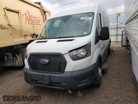 2021 Ford Transit Passenger XL z VIN 1FBAX9C82MKA89042, wystawiony jako Copart lot #74293364 z przebiegiem 5 481 mil mil oraz Szkoda całkowita • Salvage title. Historia ofert i sprzedaży dostępna na DreamBid. Obrazek 1.