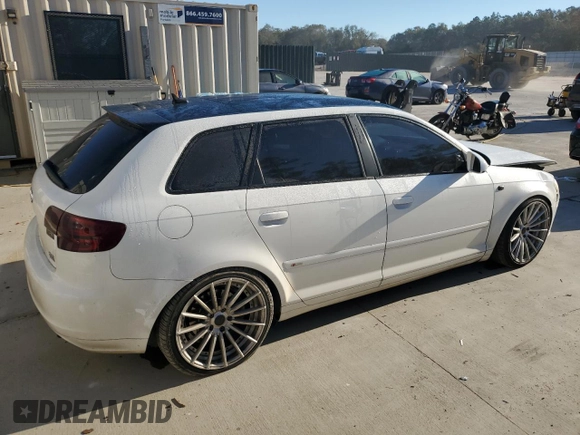2008 Audi A3 S-Line with VIN WAUKD78P08A128247, listed as a Copart auction lot 80413334 with 238,960 mi miles and Salvage Title. Bid and sale history available at carsss.com. Image 3.