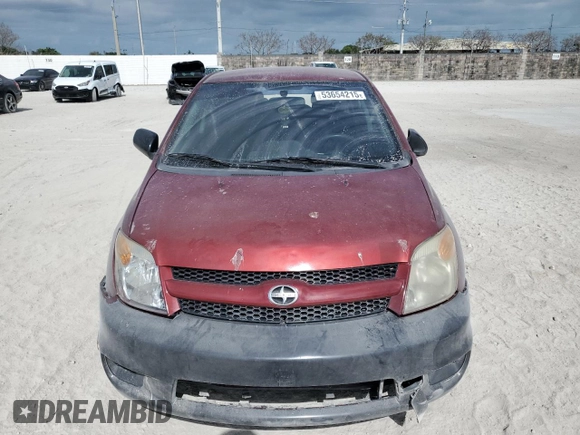 2006 Scion xA with VIN JTKKT624660166222, listed as a Copart auction lot 53654215 with 143,624 mi miles and Salvage Title. Bid and sale history available at carsss.com. Image 5.